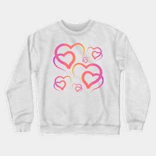 Gradient Heart Pattern Crewneck Sweatshirt